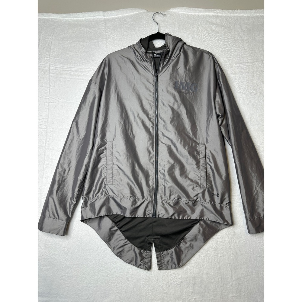 Under Armour IMG Academy ColdGear Windbreaker Jacket Grey Metallic Womens Medium
